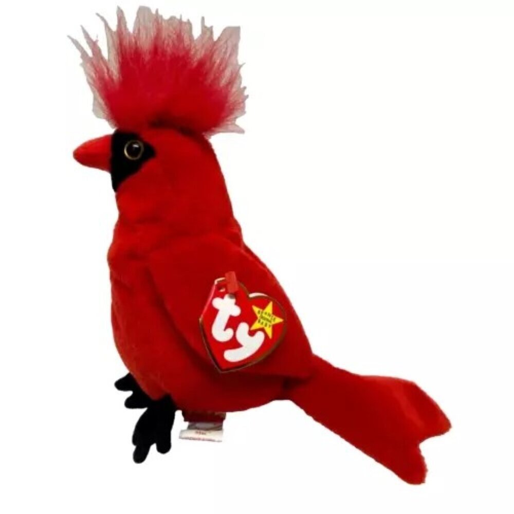 Ty Beanie Babies Mac The Cardinal Bird Retired Plush Toy Rare 1998/99 Tag Errors
